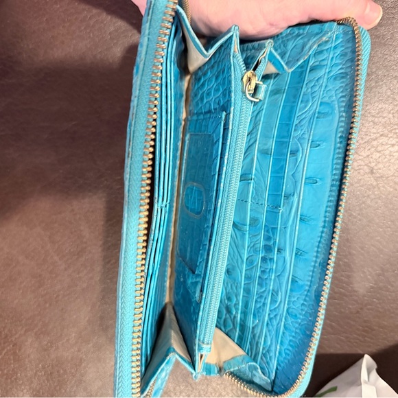 Brahmin Turquoise Croco-Embossed Tote with Matching Wallet - Picture 14 of 15